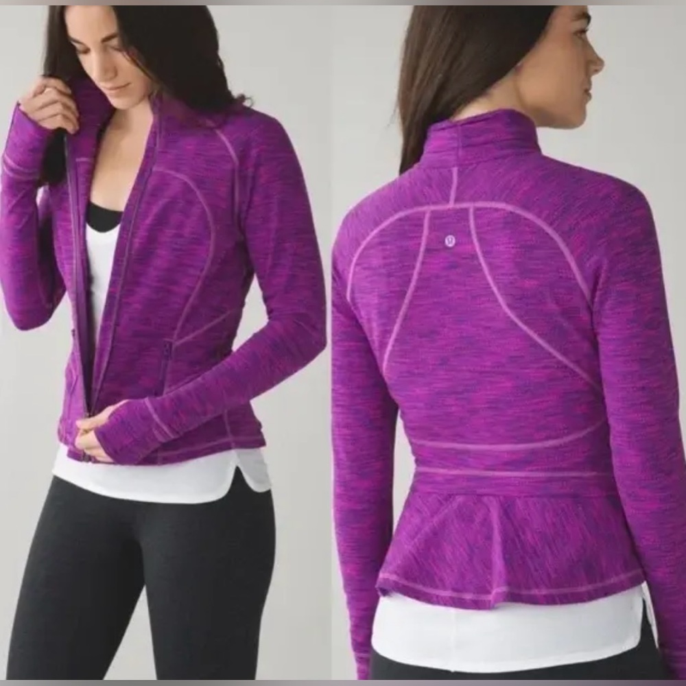 lululemon athletica Heathered Purple Peplum Zip Jacket